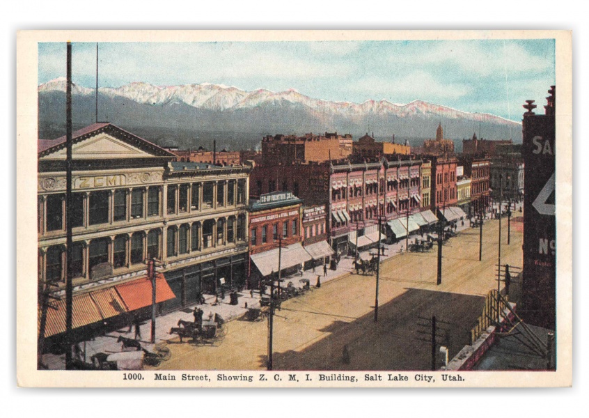 Salt Lake City Utah Main Street Showing ZCMI Building