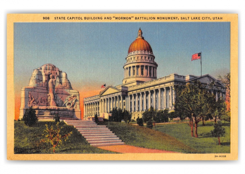 Salt Lake City Utah State Capitol and Mormon Battalion Monument