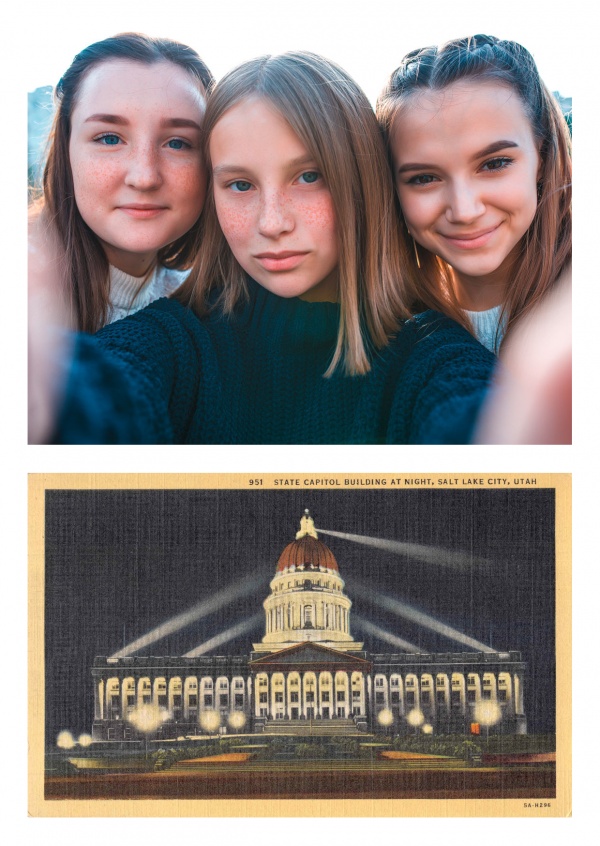 Salt Lake City Utah State Capitol Building at Night