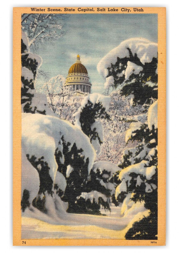 Salt Lake City Utah State Capitol Winter Scene