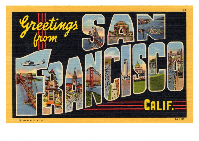 Curt Teich Cartolina Collezione degli Archivi saluti fromgreetings da San Francisco