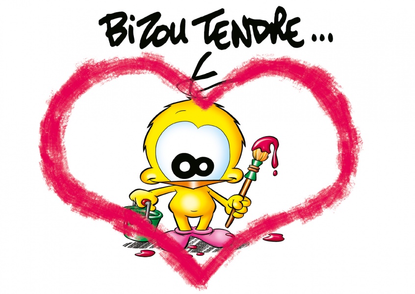 Le Piaf dibujos animados de san Valentín Tendres bizoux