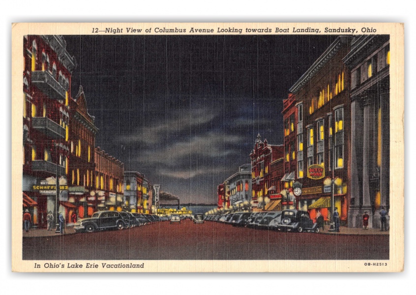 Sandusky, Ohio, Columbus Avenue at night