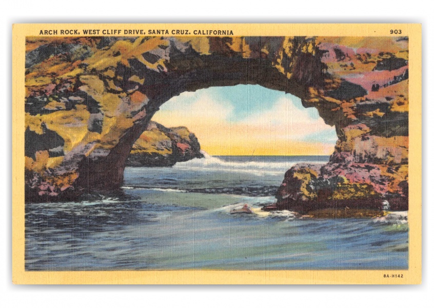 Santa Cruz, California, arch rock, west Cliff Drive