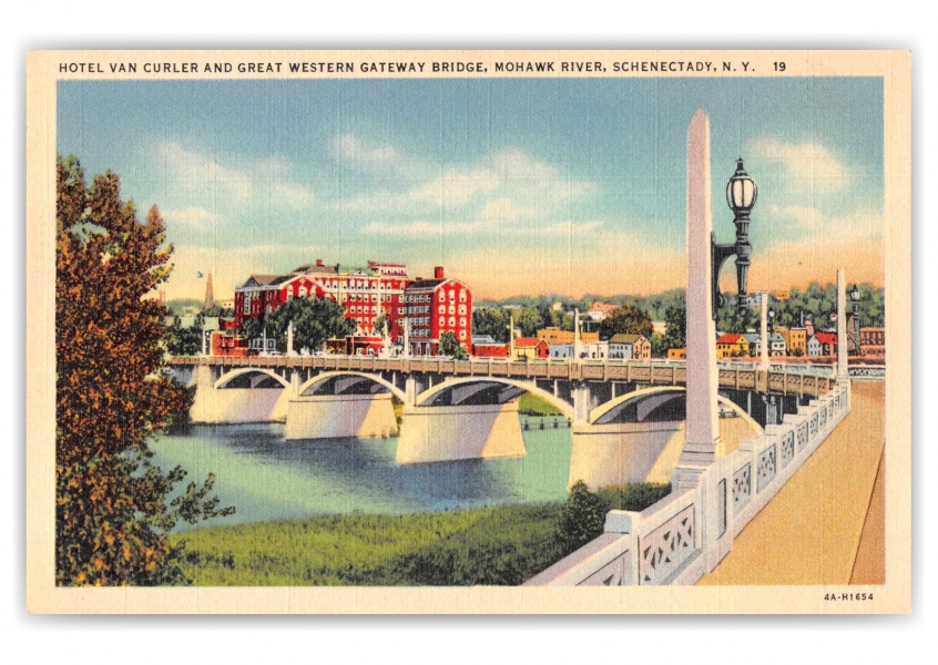 Schenectady New York Hotel Van Curler and Great Western Gateway Bridge