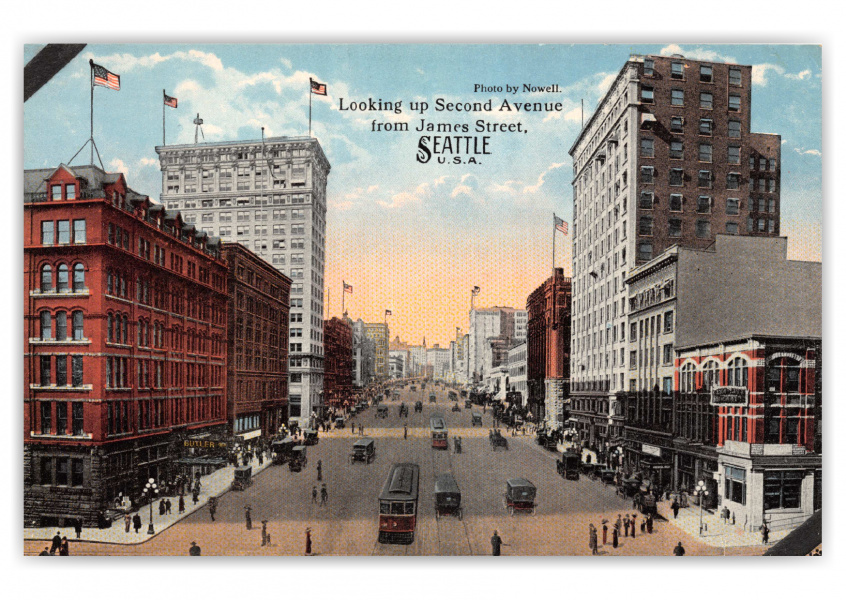 Seattle, Washington, looking up Second Ave from james Street