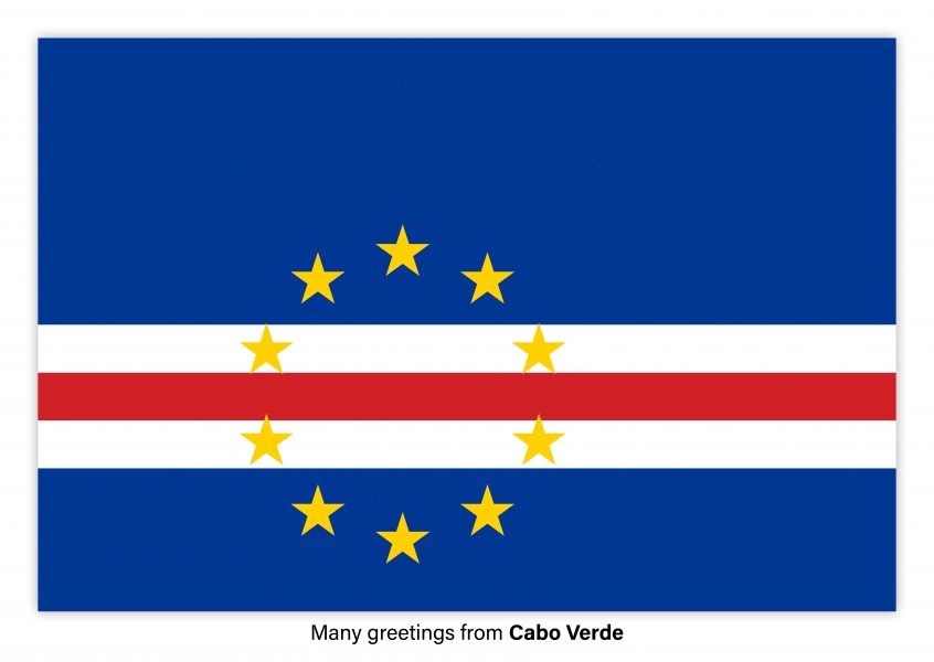 Vykort med flaggan i Cabo Verde