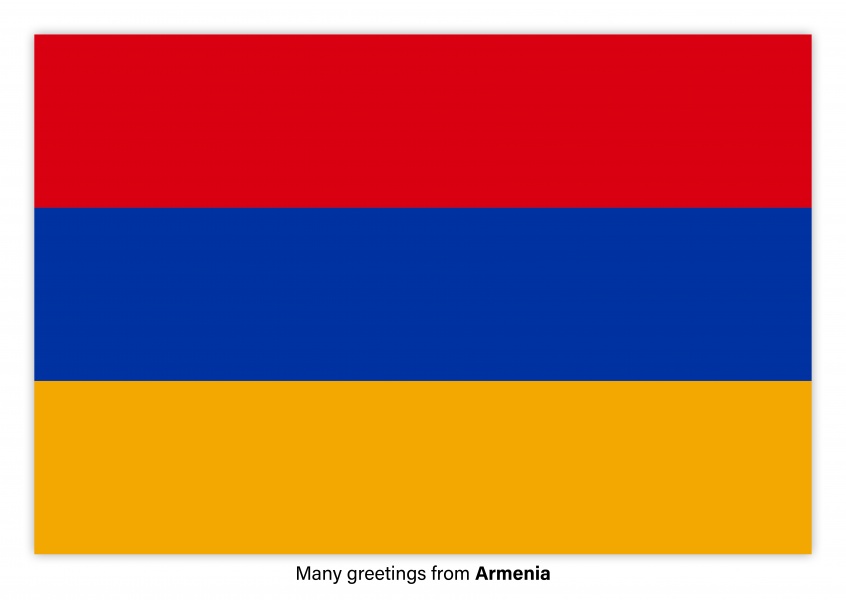 Vykort med flaggan i Armenien