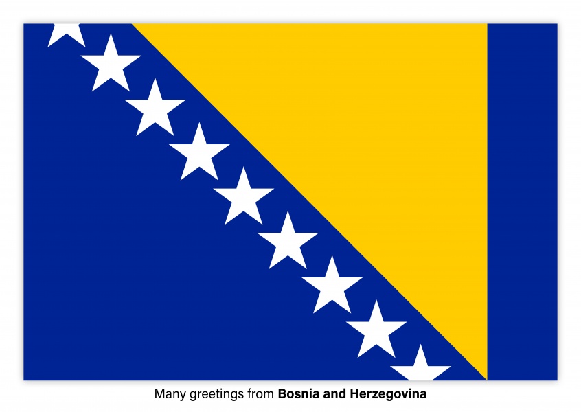 Vykort med flaggan i Bosnien och Hercegovina