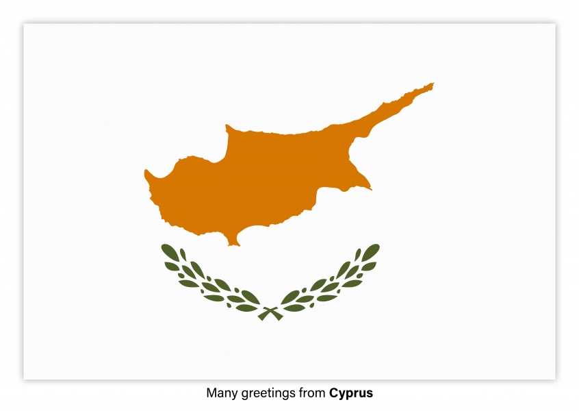 Vykort med flaggan i Cypern