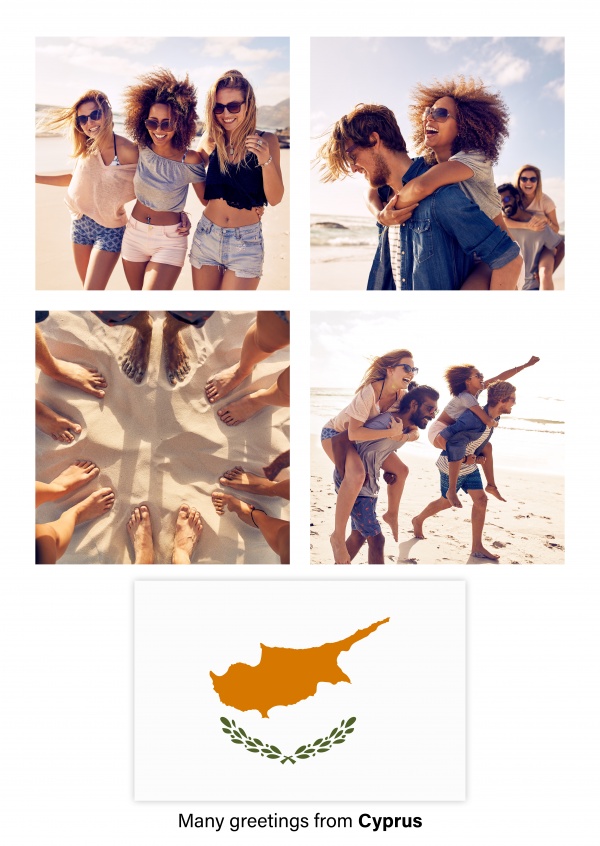 Vykort med flaggan i Cypern
