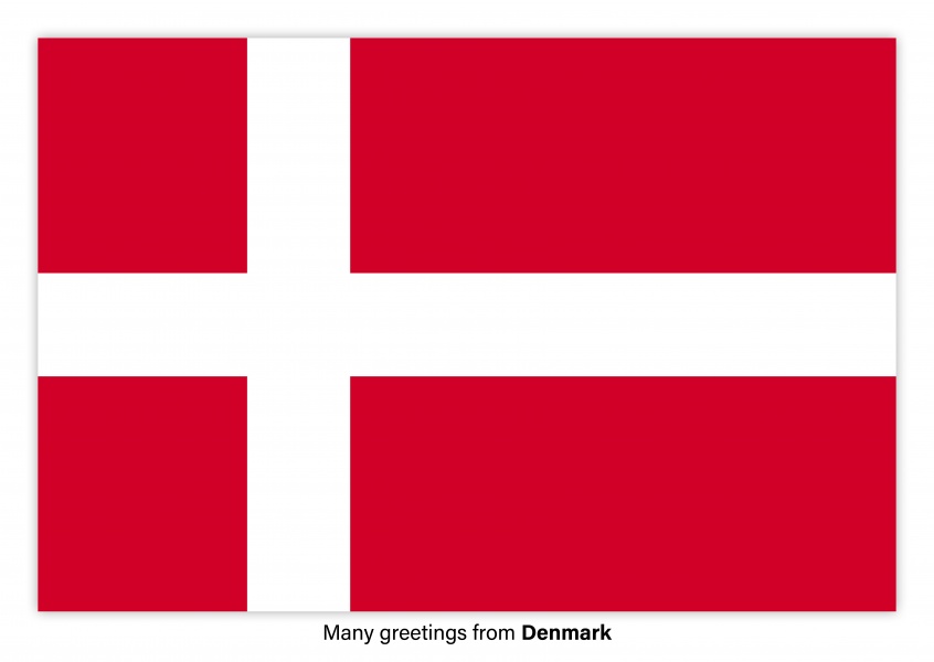 Vykort med flagga av Danmark
