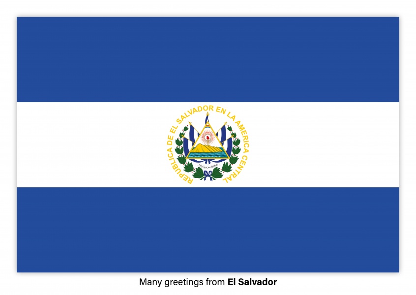 Vykort med flaggan i El Salvador