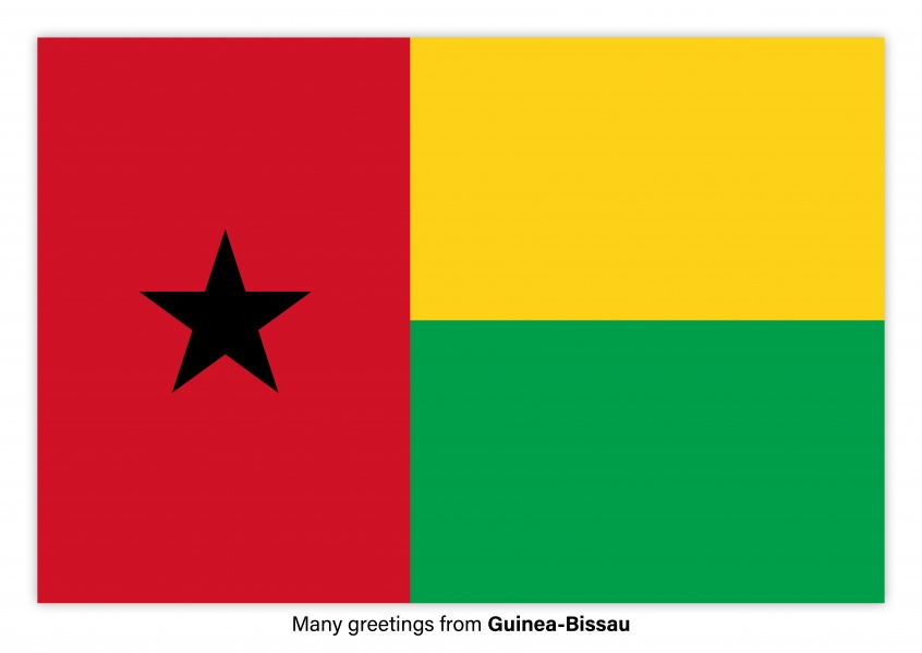 Vykort med flaggan i Guinea-Bissau