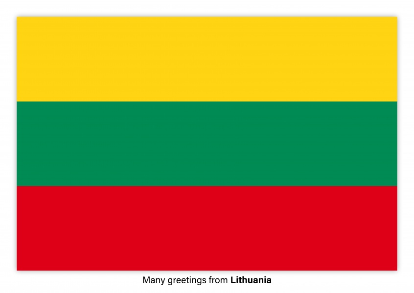 Vykort med Litauens flagga
