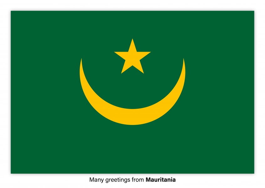 Vykort med flaggan i Mauretanien