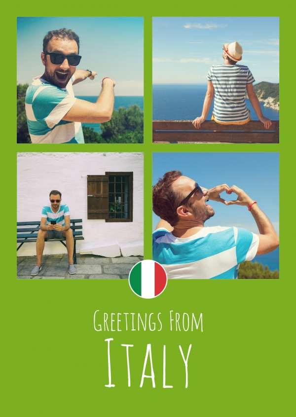 graphic Italy green background