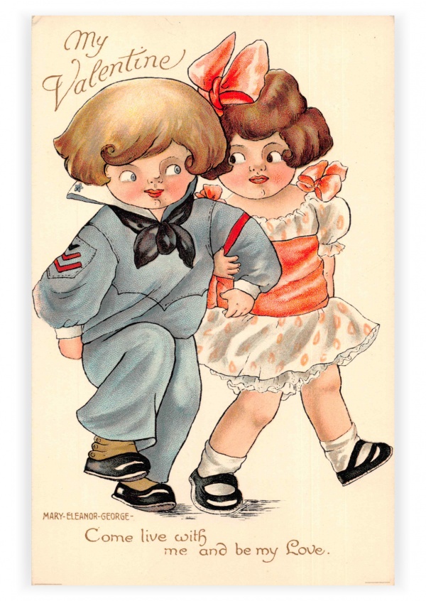 Marie L. Martin Ltd. vintage carte de vœux à Ma Valentine
