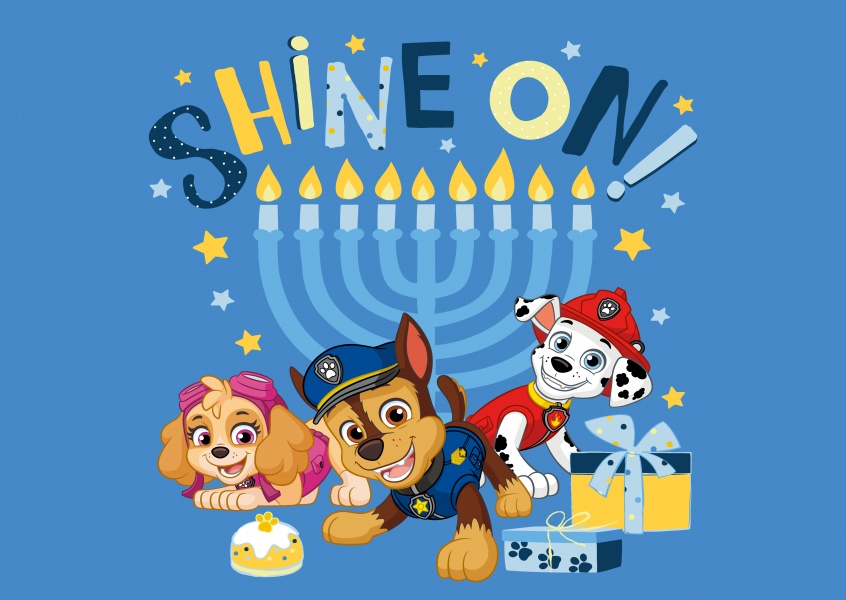 PAW Patrol postcard Shine on! Happy Hanukkah!