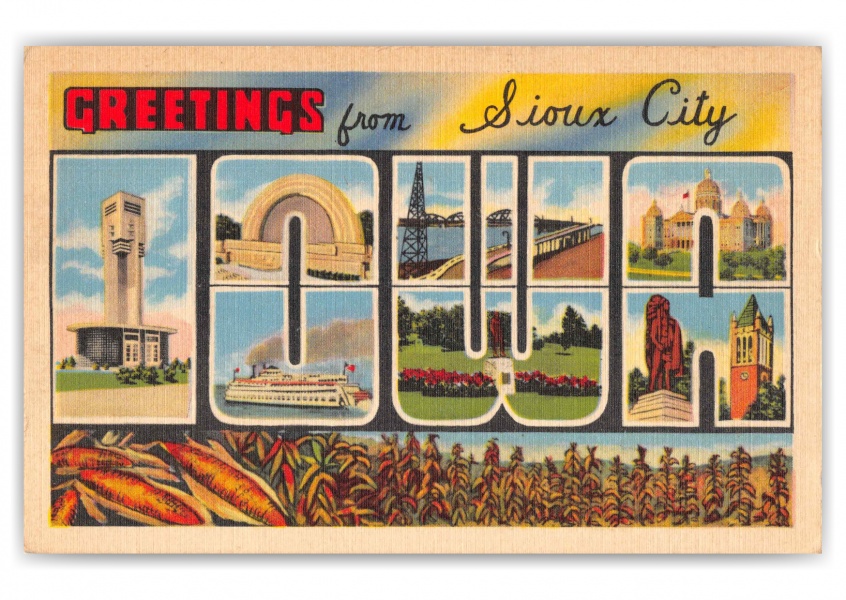 Sioux City Iowa Large Letter Greetings