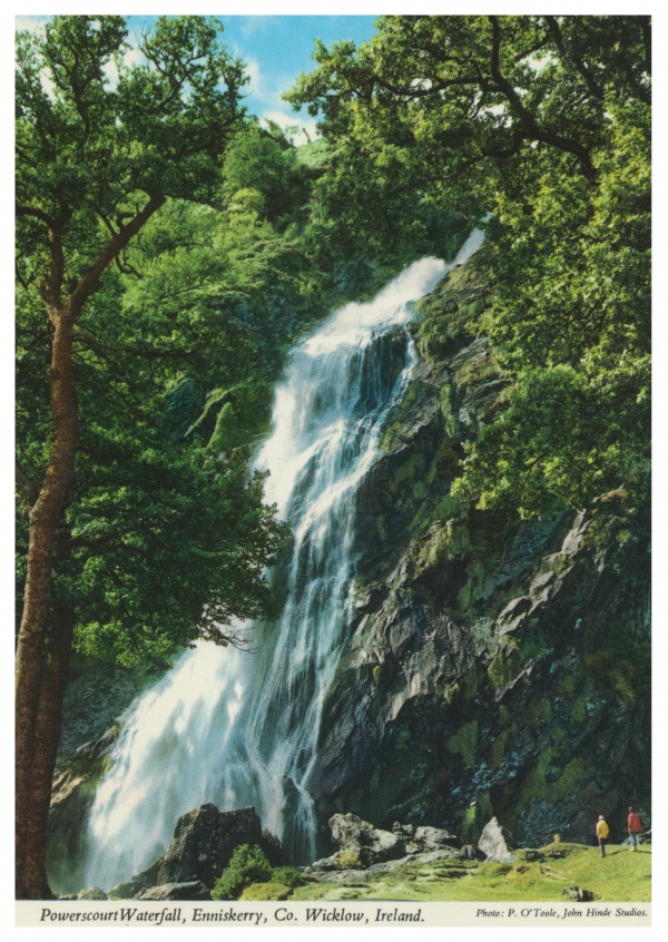 John Hinde Arkiv foto Powerscourt waterfall, Ennniskerry, Irleand