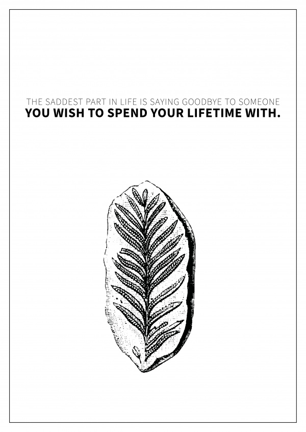 vykort säger Den sorgligaste delen i livet är att säga adjö till någon som du vill spendera ditt liv med
