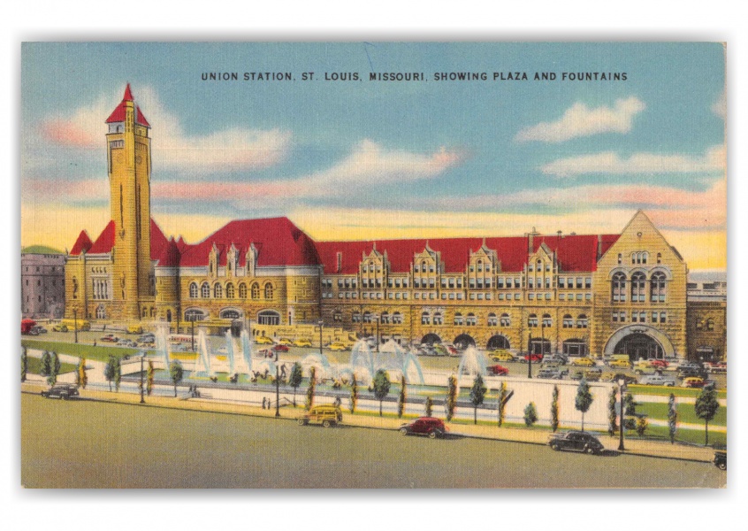 St Louis Missouri Union Station Plaza and Fountains