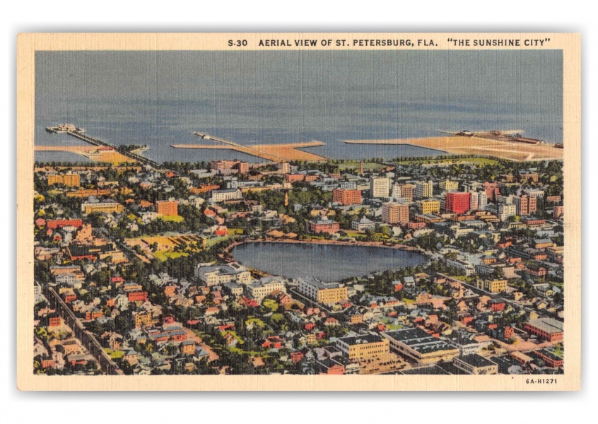 St Petersburg Florida Aerial View Towards Ocean