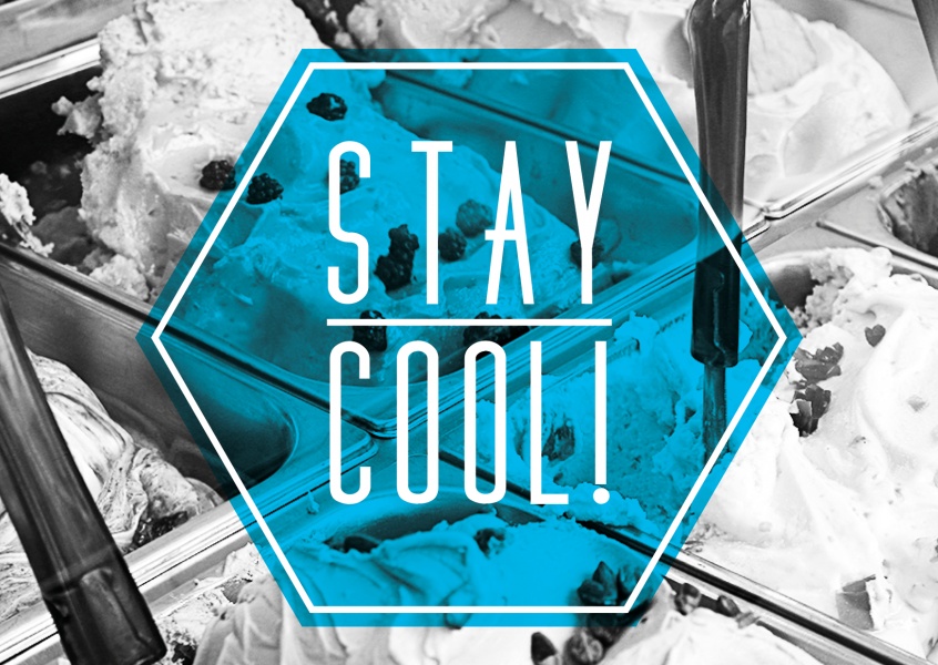 Eiscreme und Spruch Stay Cool.