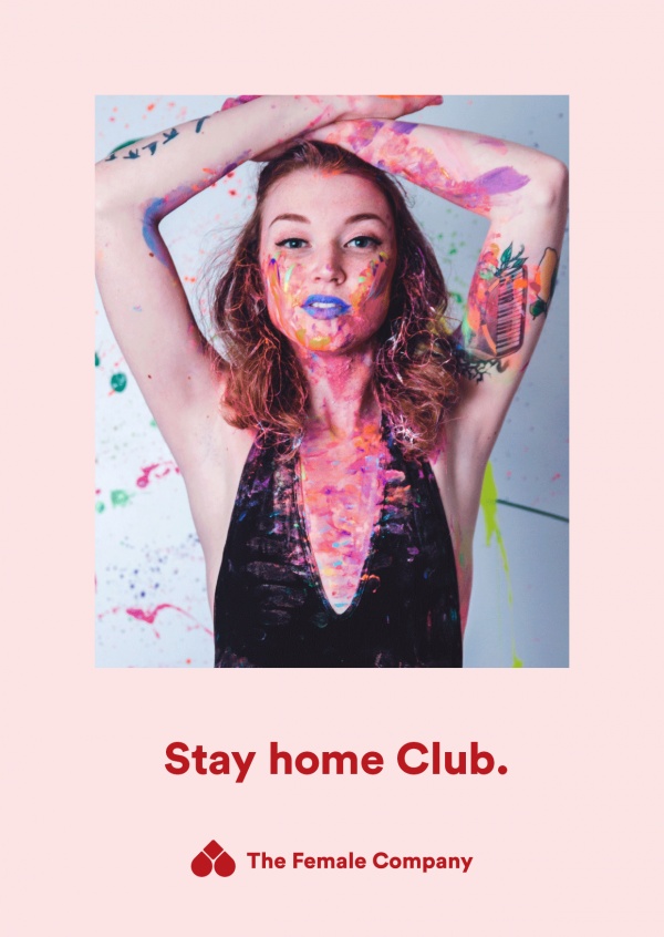 THE FEMALE COMPANY Postkarte Stay home Club