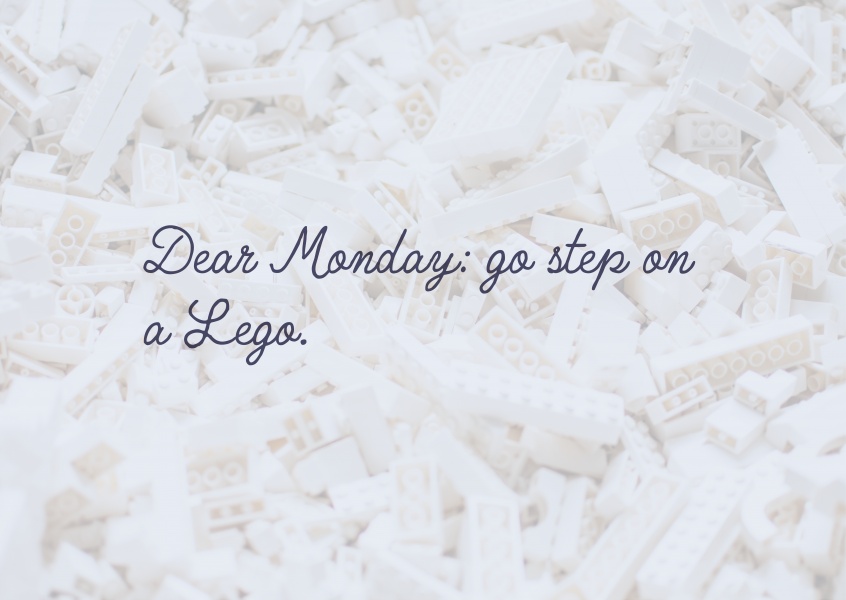 Kära måndag, gå steg på en lego