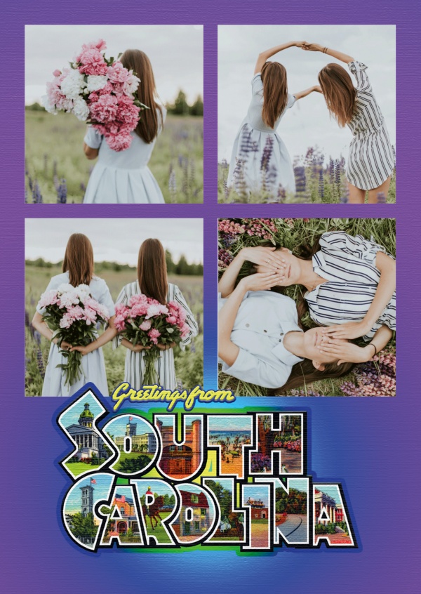  Grande Lettre carte Postale Site Salutations de la Caroline du Sud