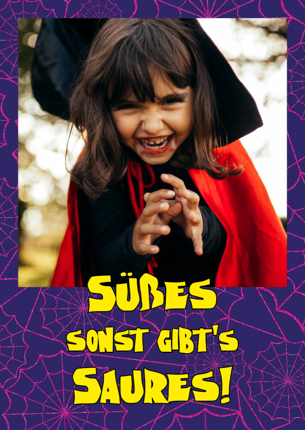 Süßes sonst gibt's Saures! Halloween 🎃👻😱 Echte Postkarten online