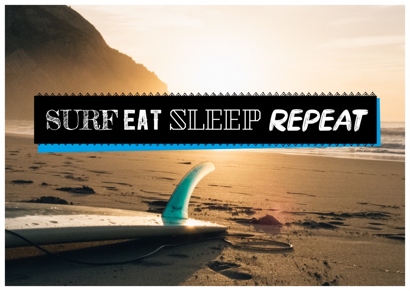 Foto Spruch Surf Eat Sleep Repeat