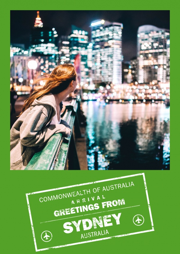 tarjeta de felicitación Saludos desde Sydney