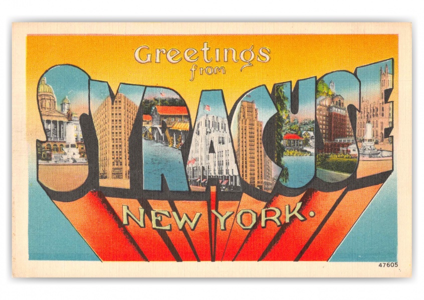 Syracuse New York Greetings Large Letter