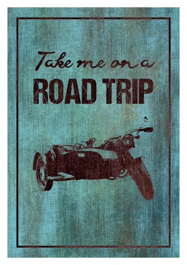 illustration of oldschool motorbike with vintage paper texture