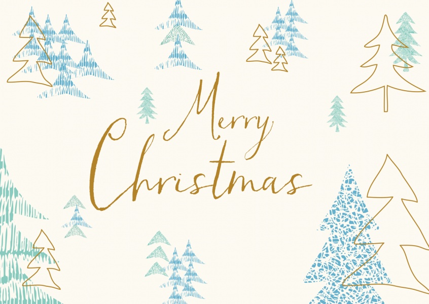 Merry Christmas Illustration Tannenbäume