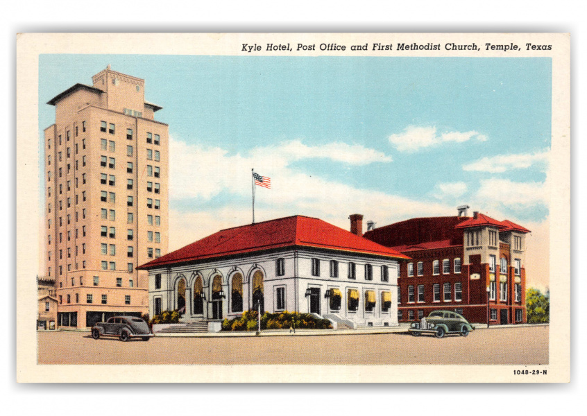 Temple, Texas, Kyle Hotel, post Office and Firth Methodsit Church