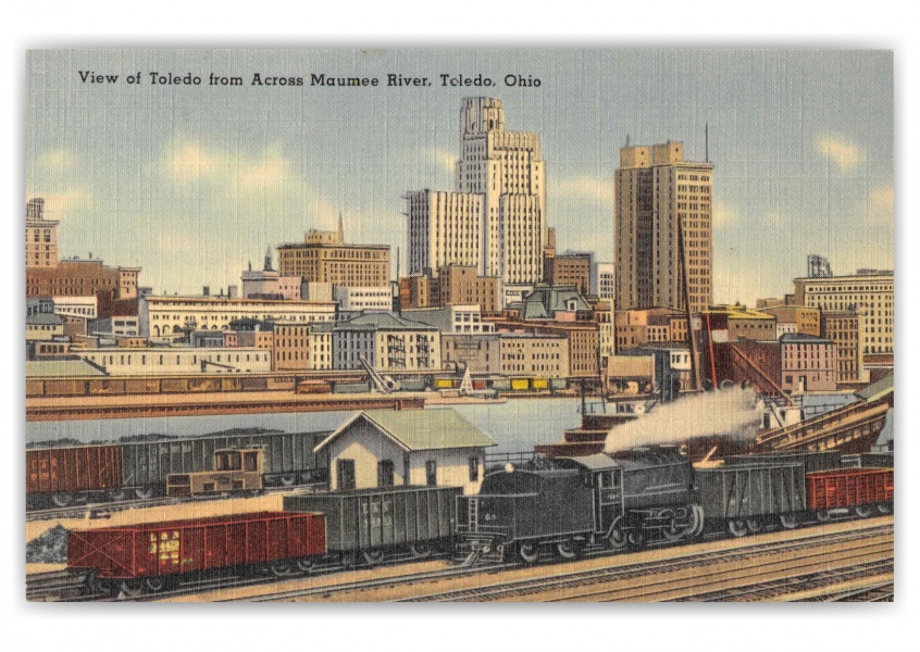 Toledo Ohio View from Across Maumee River 