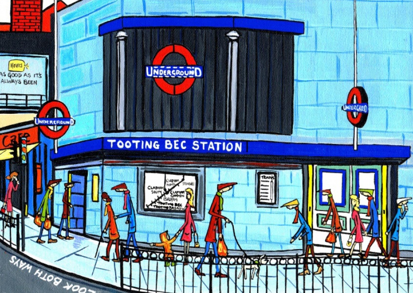 Ilustração Do Sul De Londres, Dan Sul De Londres Artista Dan Tooting