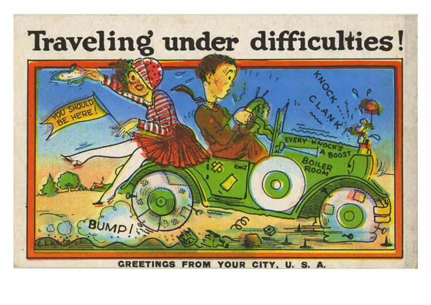 Curt Teich Postcard Archives Collection Traveling under difficulties