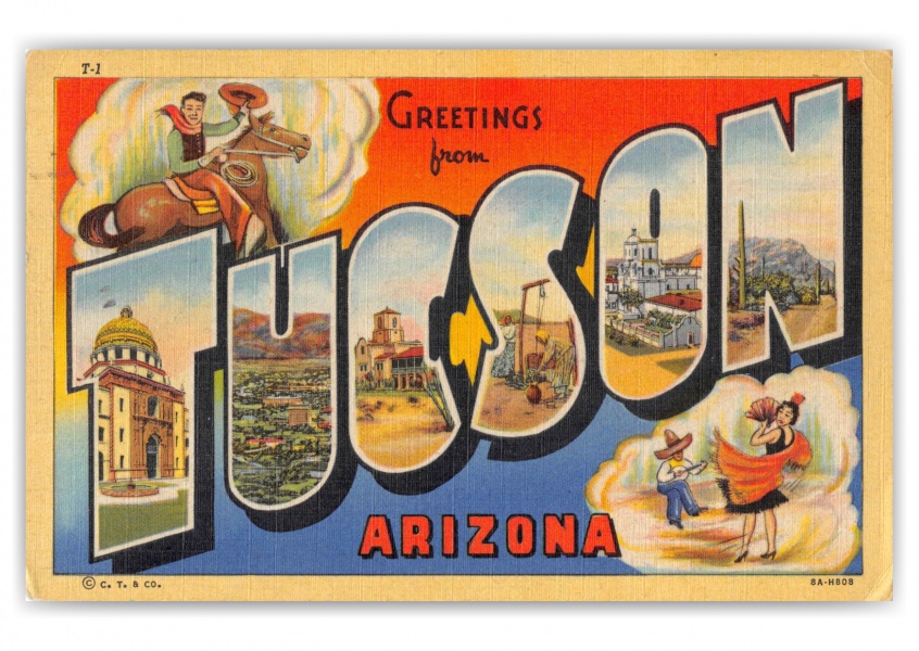Tucson Arizona Large Letter Greetings