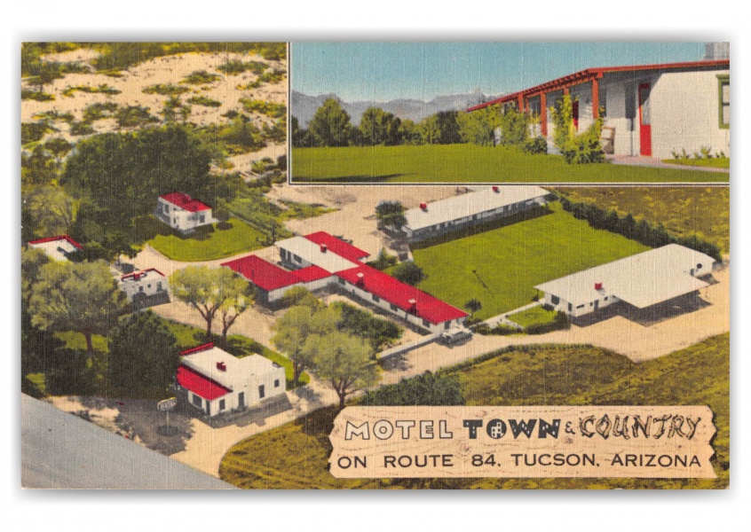 Tucson Arizona Motel Town And Country Vintage Grusskarten