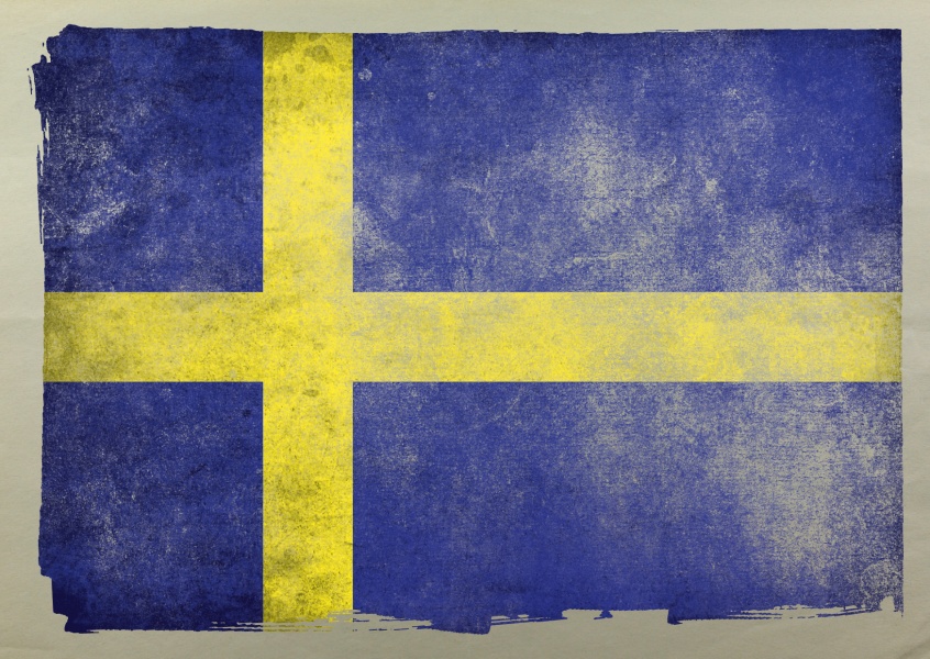 Postkarte mit Flagge von schweden