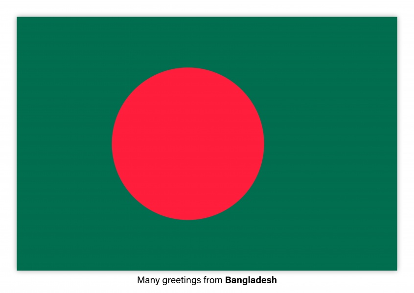 Postal con la bandera de Bangladesh