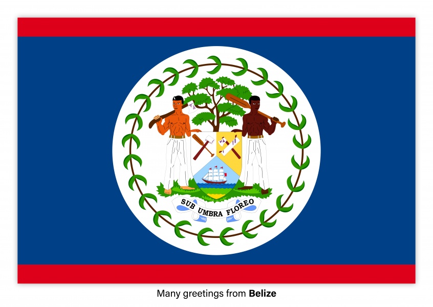 Tarjeta postal con bandera de Belice