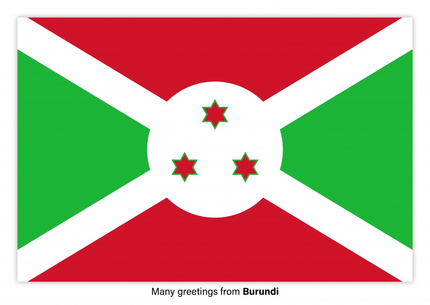 Postal con la bandera de Burundi