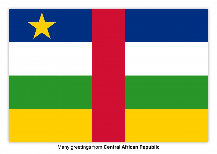 Postal con la bandera de la República centroafricana