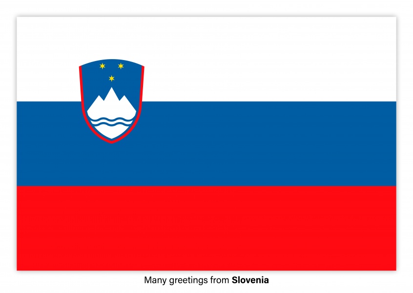 Postal con la bandera de Eslovenia